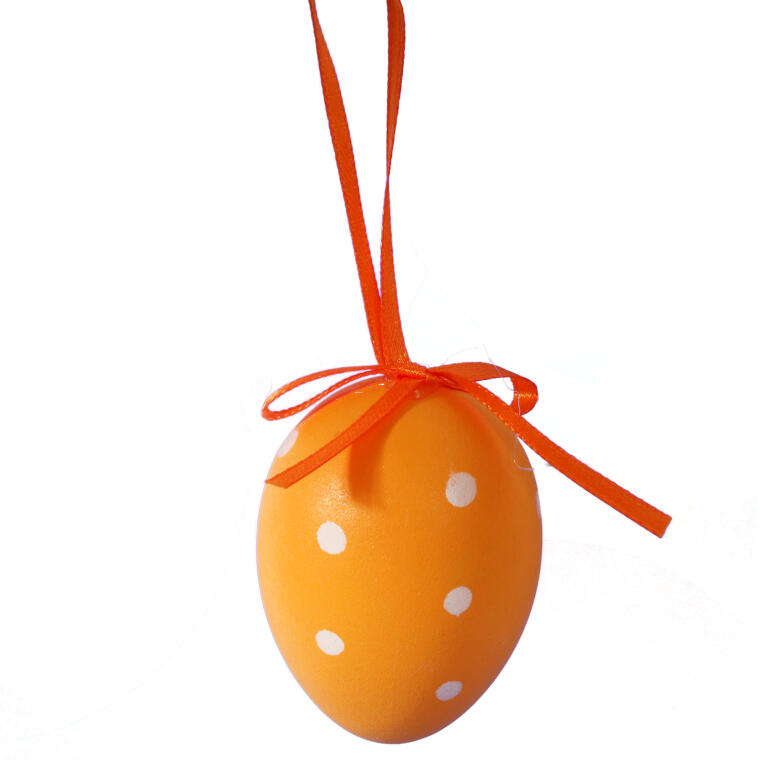 Zestaw świątecznych zawieszek - pomarańczowe jajka wielkanocne, 9 sztuk, 7cm.
