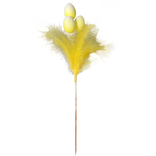 Żółte Jajka Dekoracyjne z Piórkami na Pik u o Wysokości 36 cm