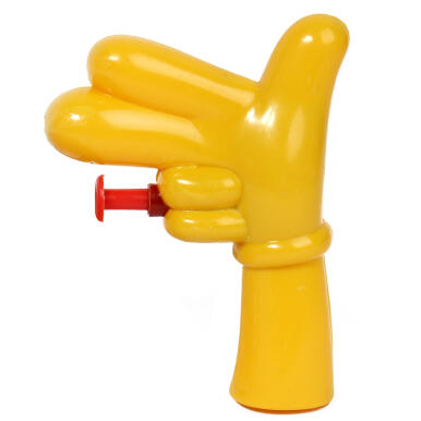 PISTOLET NA WODĘ  PSIKAWKA 10 cm RĄCZKA ŻÓŁTA