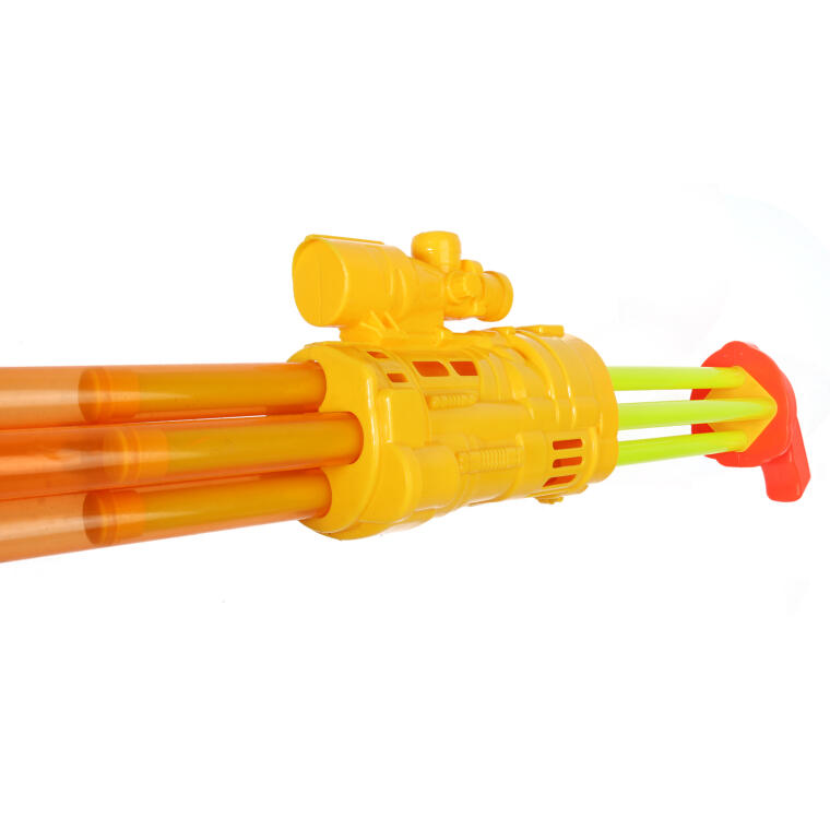 ŻÓŁTY PISTOLET-STRZYKAWKA NA WODĘ Z PODWÓJNĄ LUFĄ, 56 CM