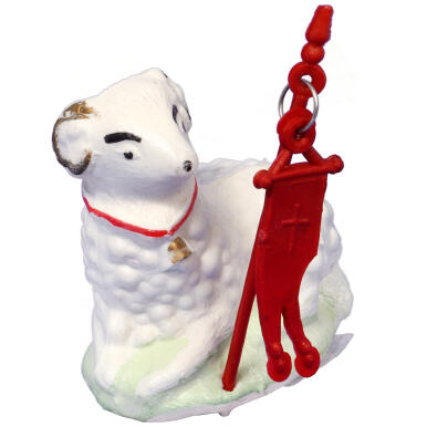 Baranek Wielkanocny Plastikowy Biały 7cm do Koszyczka Święconki / Dekoracja Świąteczna