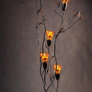 Świecznik wysoki czarny [9M316]