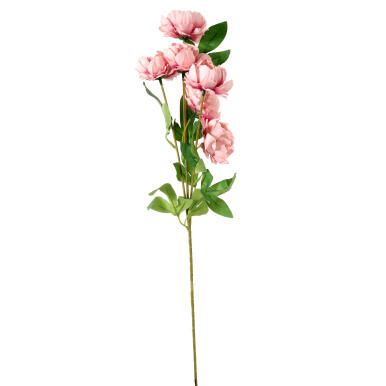 Sztuczna gałązka z 6 pudrowo-różowymi piwoniami - dekoracja wysokiej jakości