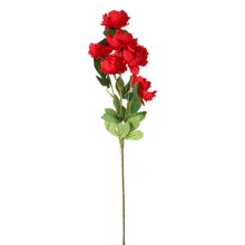 Czerwona sztuczna gałązka z 6 piwoniami - dekoracja o naturalnym wyglądzie, 62 cm