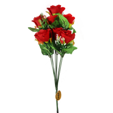 Bukiet 9 róż z dodatkami czerwony
