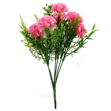 Elegancki Bukiet Sztucznych Goździków w Kolorze Różowym - 7 Sztuk