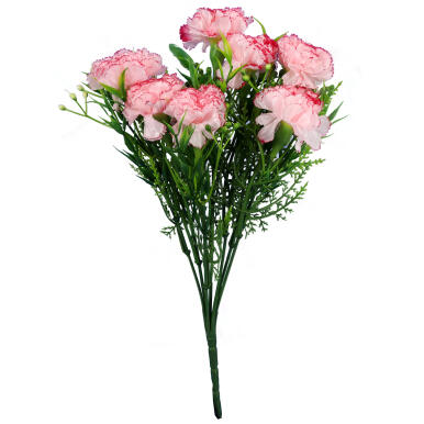 Elegancki Bukiet Sztucznych Goździków w Odcieniu Jasnego Różu - 7 Sztuk