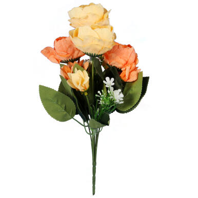 Wysokiej Jakości Bukiet 5 Sztucznych Piwonii w Kolorze Żółtym