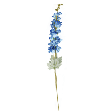 Gałązka dekoracyjna z dwoma niebieskimi kwiatami ostróżki o wysokości 87 cm