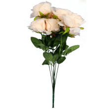 Sztuczny Bukiet 7 Kremowych Róż Wysokość 50cm - Dekoracja Wyglądająca jak Żywe Kwiaty