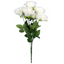 Biały Bukiet Sztucznych Róż o Wysokości 50cm - Wysoka Jakość, Realistyczny Wygląd