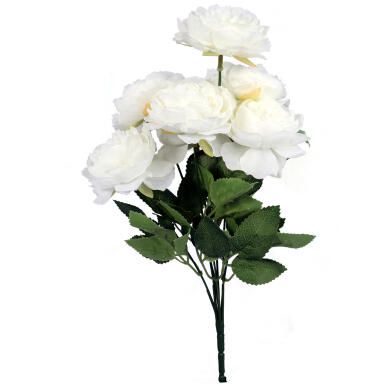 Biały Bukiet Sztucznych Piwonii 36cm Wysokości - Dekoracja Wyglądająca jak Żywe Kwiaty