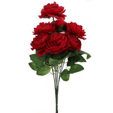 Bukiet 7 piwonii 36cm kolor bordowy