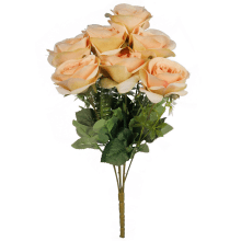 Bukiet Sztucznych Róż Kolor Kremowy - 7 Sztuk, Wysokość 45cm