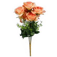 Pomarańczowy Bukiet Sztucznych Róż 45cm - Wiernie Odwzorowane Kwiaty