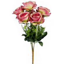 Sztuczny Bukiet 7 Róż Ciemnoróżowych 45cm - Dekoracja Premium