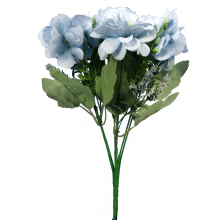 Bukiet 7 kwiatów 32cm kolor niebieski