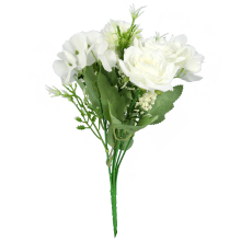 Bukiet 6 kwiatów mix z czosnkiem 32cm biały