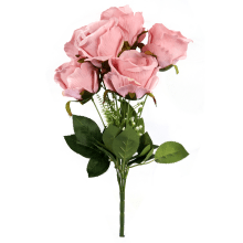 Bukiet 7 róż 42cm kolor pudrowy róż