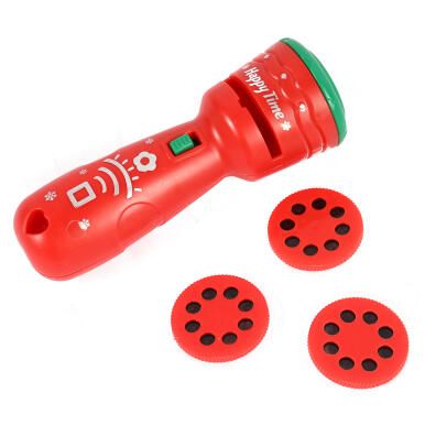 Czerwona Świąteczna Latarka Projektor z Obrazkami na Baterie