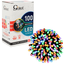 Komplet Lampek Choinkowych 100 LED Multikolor z Efektem Flash i Dodatkowym Gniazdem, Odpornych na Warunki Atmosferyczne IP44