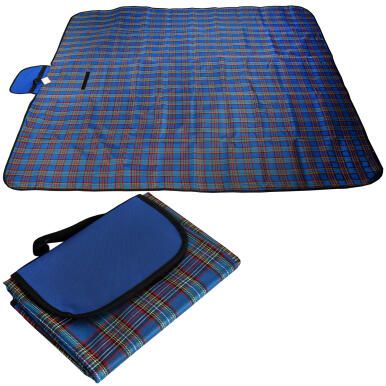 Wielofunkcyjna Mata Piknikowa z Funkcją Koca Plażowego, Nieprzemakalna, Niebieska, 145x200cm