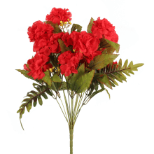 Czerwony Bukiet Sztucznych Goździków z Paprotkami - 18 Szczegółowo Odwzorowanych Kwiatów, Wysokość 48 cm