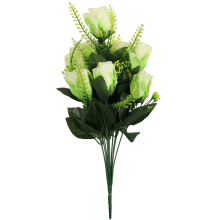 Bukiet Sztucznych Róż - 9 sztuk, Kolor Zielony, Wysokość 45 cm