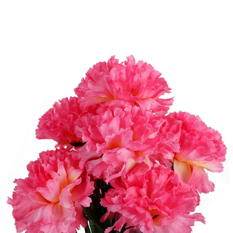 Sztuczne Różowe Goździki - Bukiet 7 Sztuk, Dekoracja o Wysokości 32 cm