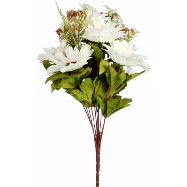 Bukiet 11 Sztucznych Gerber w Kolorze Kremowym - Dekoracja o Wysokości 50 cm