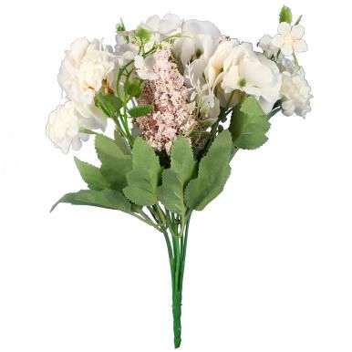 BUKIET MIESZANY 6 GAŁĄZEK Z HORTENSJĄ KOLOR SZARY