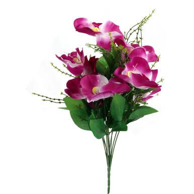 Bukiet Storczyków Fioletowych - 10 Sztuk, Wysokość 45 cm, Kwiaty Sztuczne o Wysokiej Jakości