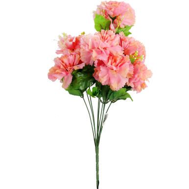 Bukiet Sztucznych Goździków z Gipsówką w Kolorze Łososiowym - Wysokość 50 cm