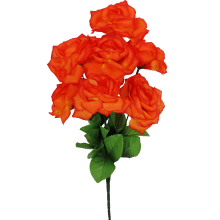 Pomarańczowy Bukiet 7 Realistycznych Róż o Wysokości 44cm