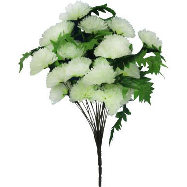 BUKIEOT 24 BIAŁYCH GOŹDZIKÓW Z PAPROCIAMI - DEKORACJA WYSOKOJ JAKOŚCI, WYSOKOŚĆ 58 CM