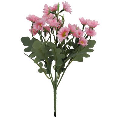 BUKIET RÓŻOWYCH MARGARETEK - 5 GAŁĄZEK - SZTUCZNE KWIATY O WYSOKOŚCI 32 CM