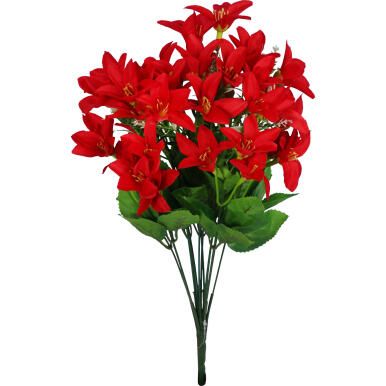 BUKIET 13 GAŁĄZEK Z CLEMATISAMI KOLOR CZERWONY