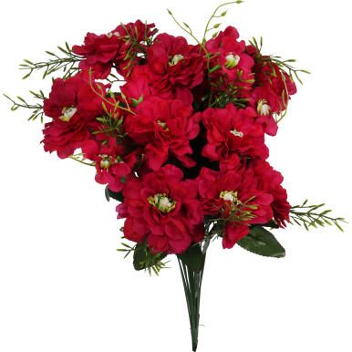 Bukiet 14 Sztucznych Anemonów w Kolorze Czerwonym, Wysokość 48 cm