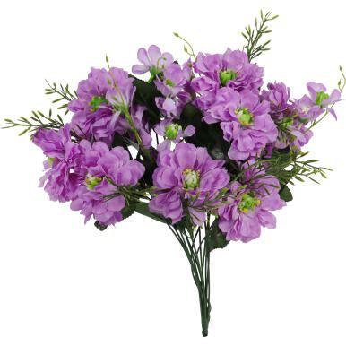 Sztuczny Bukiet Fioletowych Anemonów - 14 Sztuk, Wysokość 48 cm