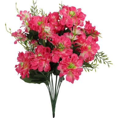 Sztuczny Bukiet 14 Anemonów w Kolorze Różowym - Realistyczny Wygląd, Wysokość 48 cm