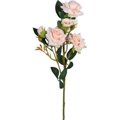 RÓŻA GAŁĄZKA 5 KWIATÓW 62 CM KOLOR ŁOSOSIOWY