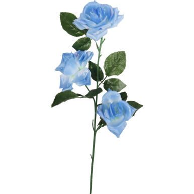 RÓŻA GAŁAZKA 3 KWIATÓW 72 CM KOLOR NIEBIESKI