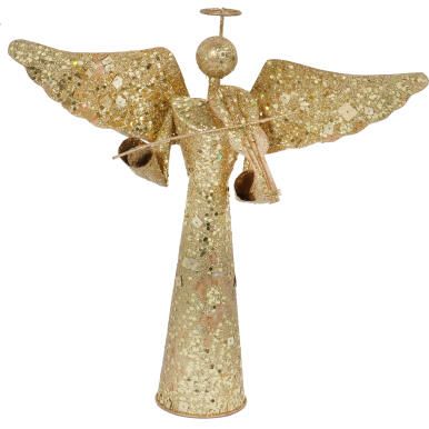 ANIOŁ ZE SKRZYPCAMI 26CM METALOPLASTYKA ZŁOCONA