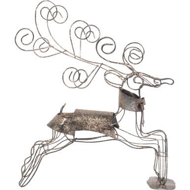 Renifer Ażurowy Figurka Dekoracyjna, Metaloplastyka, 36 cm, Brązowy