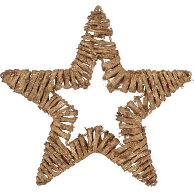 GWIAZDA Z RATTANU ZAWIESZKA ZŁOTA 20 CM