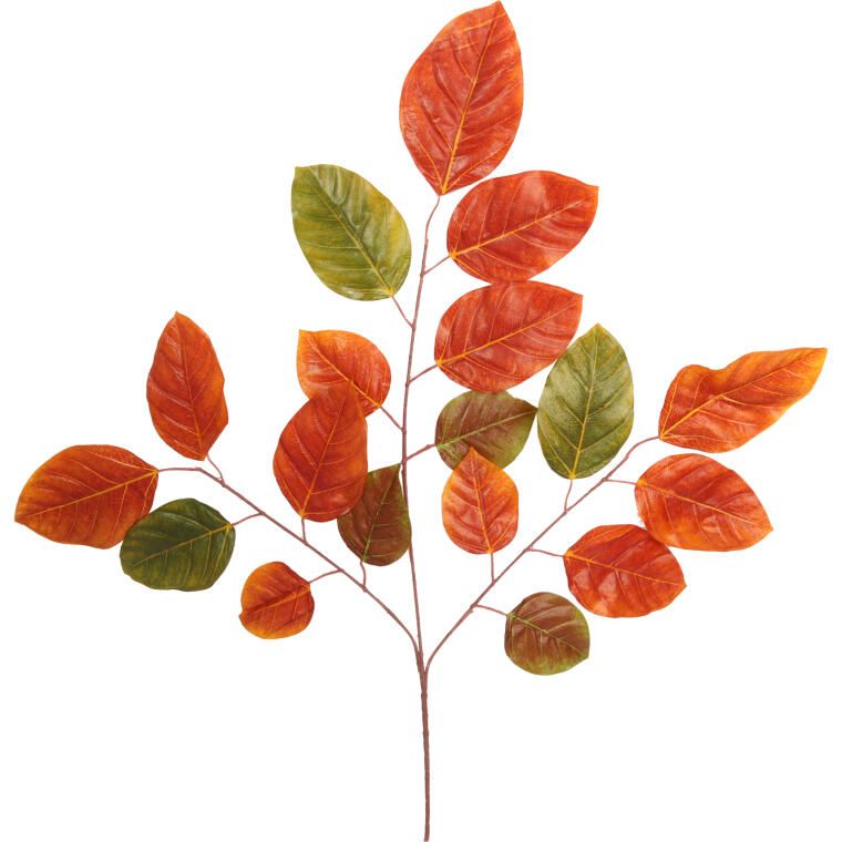 GAŁĄZKA LIŚCI BUKU 70 CM POMARAŃCZOWA
