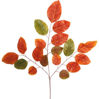 GAŁĄZKA LIŚCI BUKU 70 CM POMARAŃCZOWA