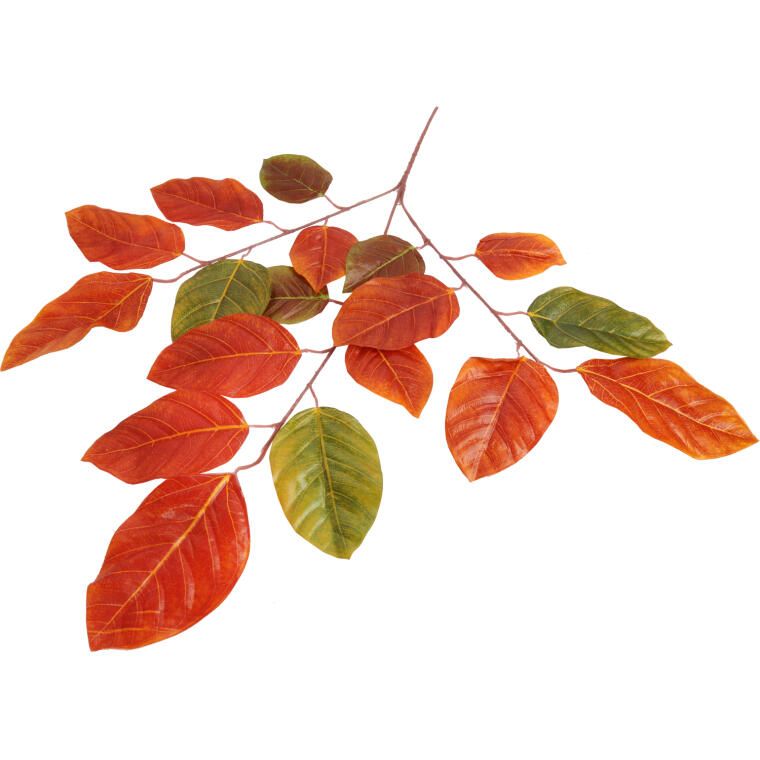 GAŁĄZKA LIŚCI BUKU 70 CM POMARAŃCZOWA