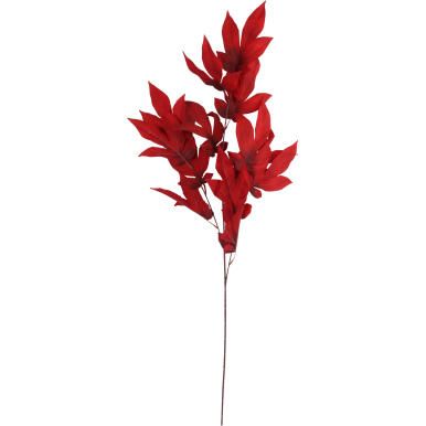 LIŚĆ GAŁĄZKA POTRÓJNA CZERWONA 95CM