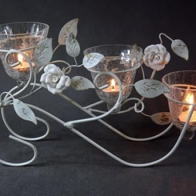 Świecznik biały [9M816]